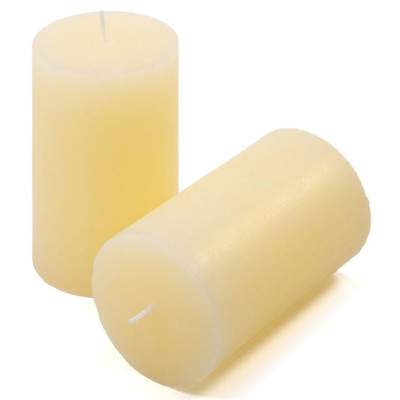 Krémová parafínová sviečka rustikálna 11,5 cm, 40h, sada 6ks