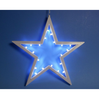 Vianočná závesná hviezda - 25,5 cm, 20 LED, studeno biela