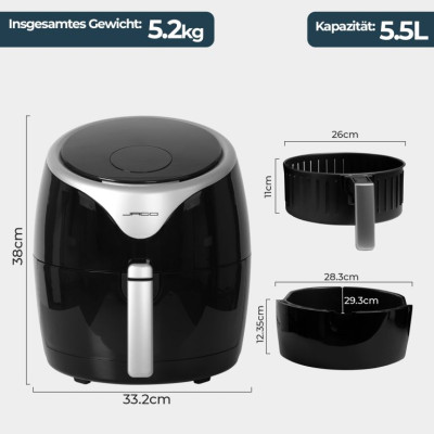Horkovzdušná fritéza - čierna