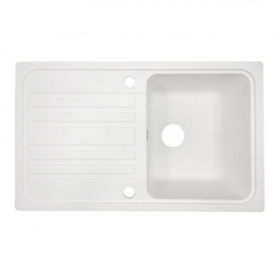 Aquamarin Granitový kuchynský drez, 76 x 46 cm, biely