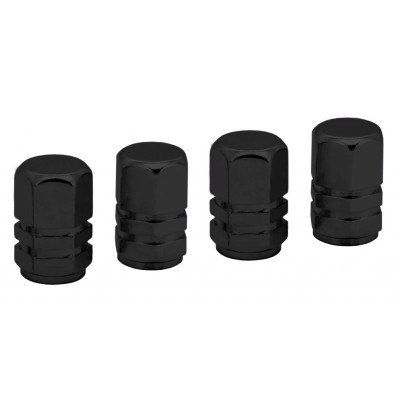 COMPASS ozdobné kryty ventilov, čierne, 4 ks