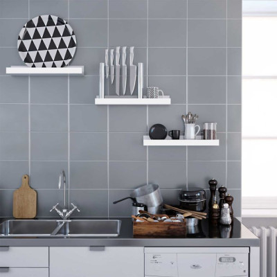 Biele závesné police 3 ks, vysoký lesk, 38 cm