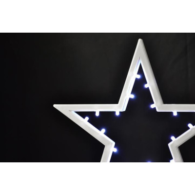Vianočná dekorácia - hviezda na stojančeku, 38 cm, 20 LED