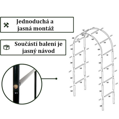 Anaterra Záhradný oblúk pre popínavé rastliny, 2 ks, 13 mm