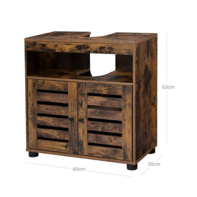 VASAGLE kúpeľňová skrinka pod umývadlo 60×30×63 cm, hnedá