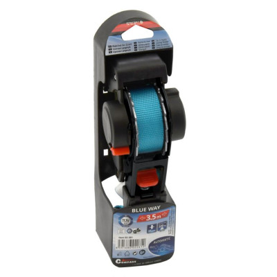 COMPASS popruh s račňou a hákmi, samonavíjací, 350 cm