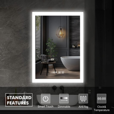 IREDA kúpeľňové zrkadlo s LED osvetlením, 60 x 80 cm