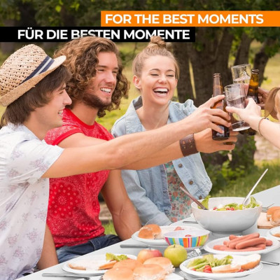 JAGO Skladací stôl pre 8 osôb, 183 cm, biely