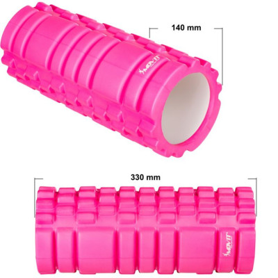 Posilňovací masážny valec - FITNESS ROLLER MOVIT ružová
