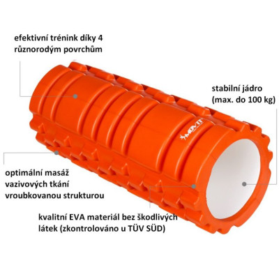 Posilňovací masážny valec - FITNESS ROLLER MOVIT oranžová