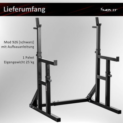 MOVIT stojan na drepy, nosnosť 300 kg, čierny