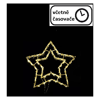 Vianočná dekorácia na okno - 50 LED, hviezda