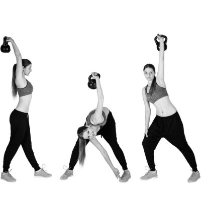 Kettlebell činka 4 kg MOVIT s vinylovým povrchom