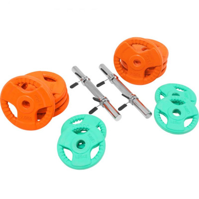 Gorilla Sports Súprava pogumovaných činiek, 30 kg