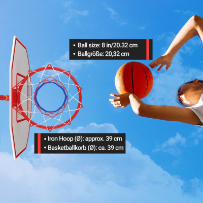 Basketbalový kôš s kolieskami, nastaviteľný 113 - 236 cm