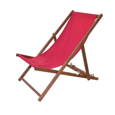 Záhradné drevené lehátko Bahama - morené, červené