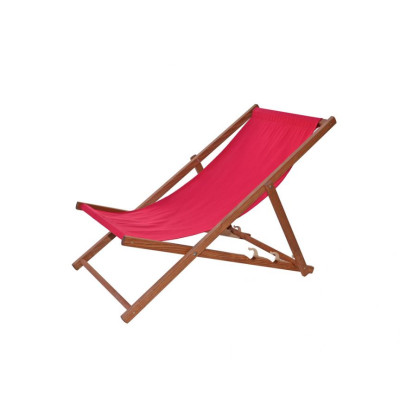 Záhradné drevené lehátko Bahama - morené, červené