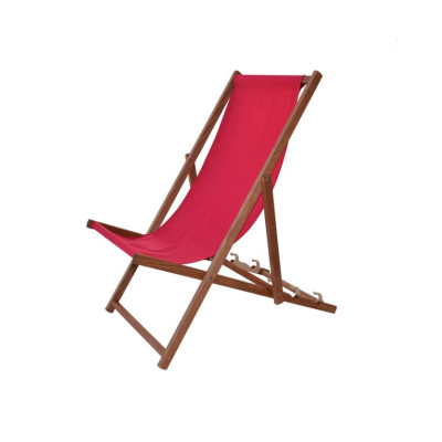 Záhradné drevené lehátko Bahama - morené, červené