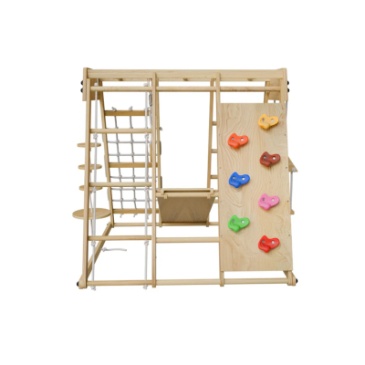 Detské vnútorné drevené ihrisko so šmykľavkou, skladacie veľ