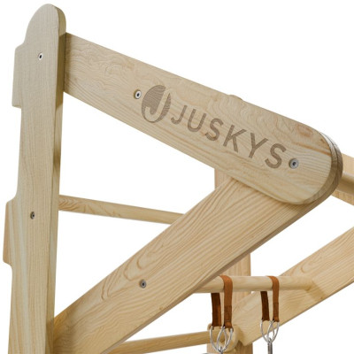 Detské drevené rebriny s hrazdou, kruhmi, povrazovým rebríko