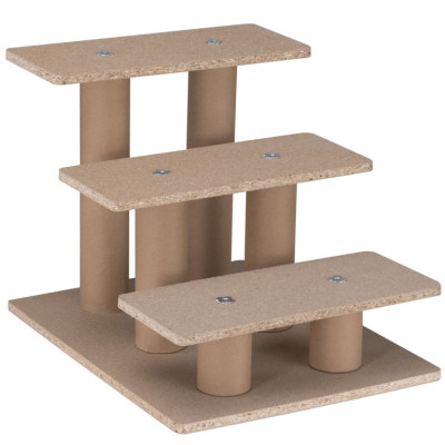 Sivé schody pre psov a mačky, 3 schody, mäkký plyš