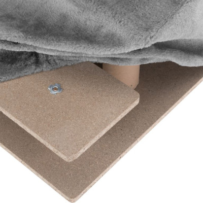 Sivé schody pre psov a mačky, 3 schody, mäkký plyš