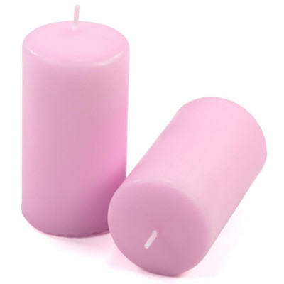 Sada stĺpových sviečok, 11,5 cm, Ø 6 cm, ružová, 6 ks
