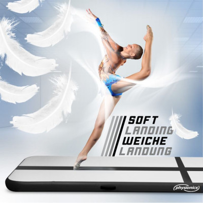 Physionics Airtrack nafukovacia žinenka, 6 m, čierna