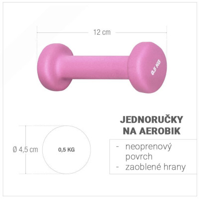 Gorilla Sports Jednoručky na aerobik, 2 x 0,5 kg, ružové