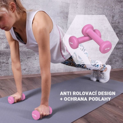 Gorilla Sports Jednoručky na aerobik, 2 x 0,5 kg, ružové