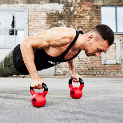 Gorilla Sports Kettlebell činka, pogumovaný povrch, 4 kg