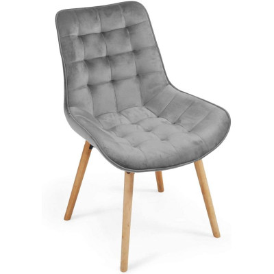 MIADOMODO Sada prešívaných jedál. stoličiek, sv. sivá, 2 ks