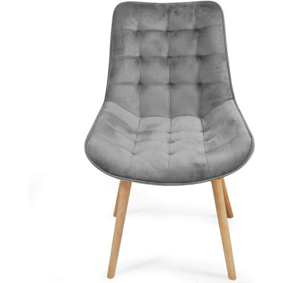 MIADOMODO Sada prešívaných jedál. stoličiek, sv. sivá, 2 ks