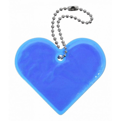 Reflexný prívesok srdce, modrý