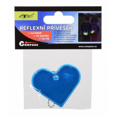 Reflexný prívesok srdce, modrý