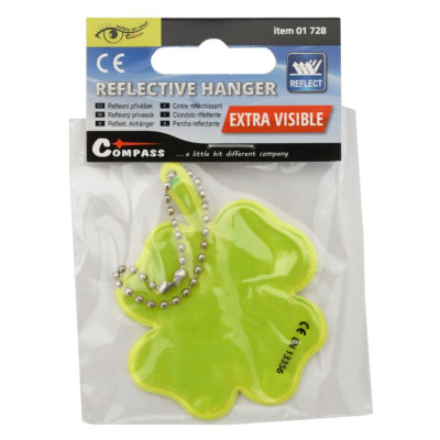 Reflexný prívesok štvorlístok, žltý