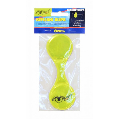 Kompas Reflexný magnetický klip S.O.R., žltý