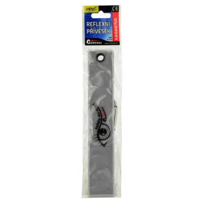 Reflexný prívesok s karabínkou, strieborný