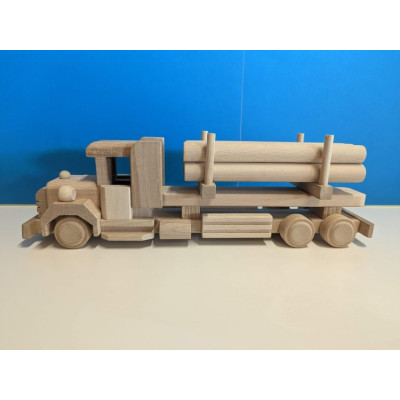 Drevený kamión s kládami, 38 x 9 x 12 cm