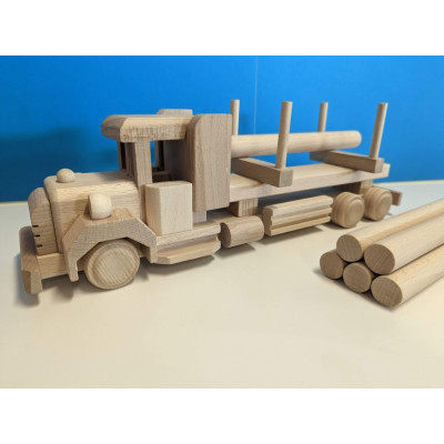 Drevený kamión s kládami, 38 x 9 x 12 cm