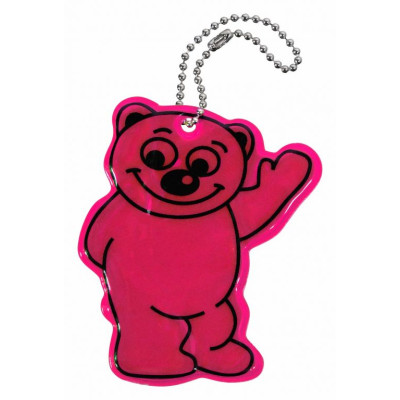 Reflexný prívesok medvedík, ružový