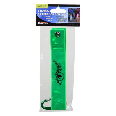 Reflexný prívesok s karabínkou, zelený