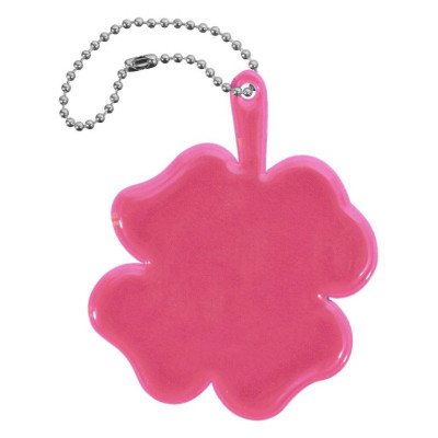 Reflexný prívesok štvorlístok, ružový