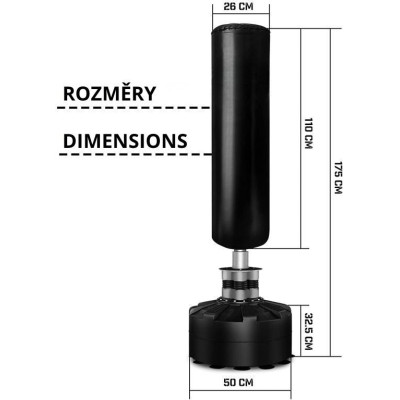 Voľne stojace boxovacie vrece 175 cm – 12 prísaviek