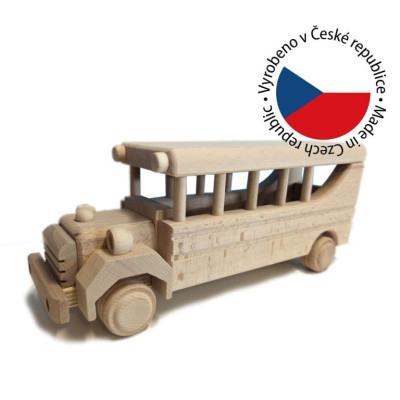 Drevený autobus, 30 x 10 x 12 cm