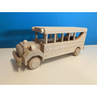 Drevený autobus, 30 x 10 x 12 cm