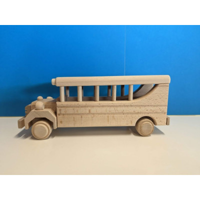 Drevený autobus, 30 x 10 x 12 cm