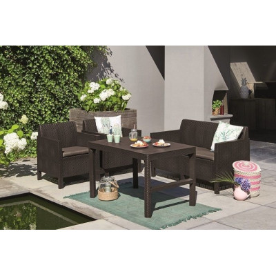 Záhradný stôl LYON rattan - hnedý