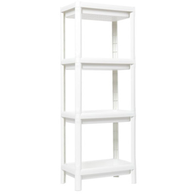 LINDA štvorposchodový regál, biely