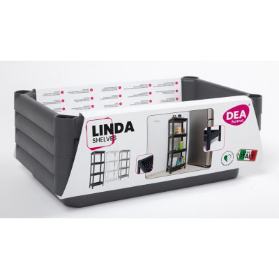 LINDA štvorposchodový regál, biely